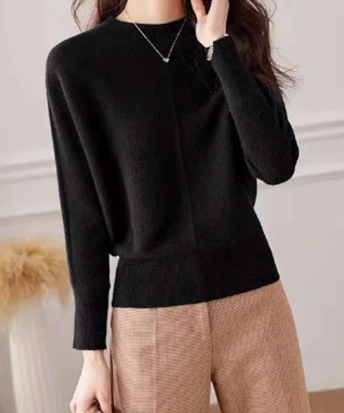 Miniministore(ミニミニストア)の「ニットトップス レディースニットセーター(ニット/セーター・レディース・ブラック/ベージュ/イエロー・FREE)」の1枚目の写真