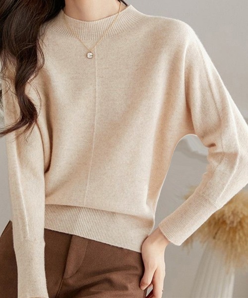 Miniministore(ミニミニストア)の「ニットトップス レディースニットセーター(ニット/セーター・レディース・ブラック/ベージュ/イエロー・FREE)」の8枚目の写真