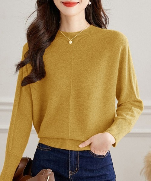 Miniministore(ミニミニストア)の「ニットトップス レディースニットセーター(ニット/セーター・レディース・ブラック/ベージュ/イエロー・FREE)」の10枚目の写真