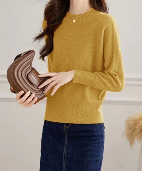 Miniministore(ミニミニストア)の「ニットトップス レディースニットセーター(ニット/セーター・レディース・ブラック/ベージュ/イエロー・FREE)」の11枚目の写真
