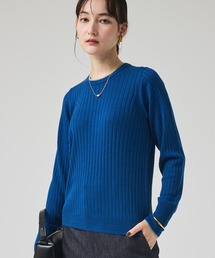 レイヤードワイドリブニット/秋服/冬服/オフィスカジュアル