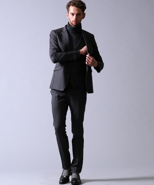 5351 POUR LES HOMMES（ゴーサンゴーイチプールオム）の「ﾅﾁｭﾗﾙｽﾄﾚｯﾁｷﾞｬﾊﾞｽﾘﾑﾃｰﾊﾟｰﾄﾞパンツ（スラックス・メンズ・ブラック/チャコール・2/1/3/4）」の8枚目の写真