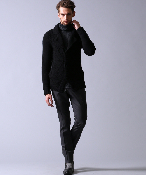 5351 POUR LES HOMMES（ゴーサンゴーイチプールオム）の「ﾅﾁｭﾗﾙｽﾄﾚｯﾁｷﾞｬﾊﾞｽﾘﾑﾃｰﾊﾟｰﾄﾞパンツ（スラックス・メンズ・ブラック/チャコール・2/1/3/4）」の9枚目の写真