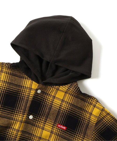 BREEZE(ブリーズ)の「【BREEZE NEW JACK】先染めチェックフードシャツ(シャツ/ブラウス・キッズ・イエロー/ブラック・90/100/110/120/130/140/150/160)」の8枚目の写真