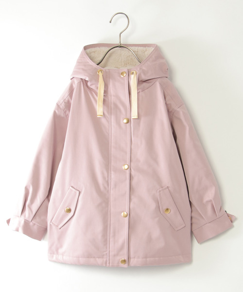 ikka（イッカ）の「【親子コーデ】総裏フェイクファーマンパジャケット（110~160cm）（マウンテンパーカー・キッズ・ローズ/ネイビー・S/M/L/XL/XS）」の2枚目の写真