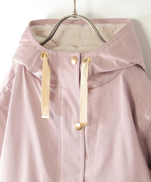 ikka（イッカ）の「【親子コーデ】総裏フェイクファーマンパジャケット（110~160cm）（マウンテンパーカー・キッズ・ローズ/ネイビー・S/M/L/XL/XS）」の13枚目の写真