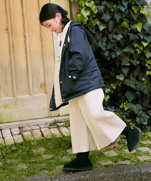 ikka（イッカ）の「【親子コーデ】総裏フェイクファーマンパジャケット（110~160cm）（マウンテンパーカー・キッズ・ローズ/ネイビー・S/M/L/XL/XS）」の8枚目の写真