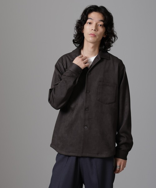 NANO universe（ナノユニバース）の「フェイクスエードシャツ 長袖（シャツ/ブラウス・メンズ・ブラック/モカ/チャコール・L/M/S/XL）」の5枚目の写真