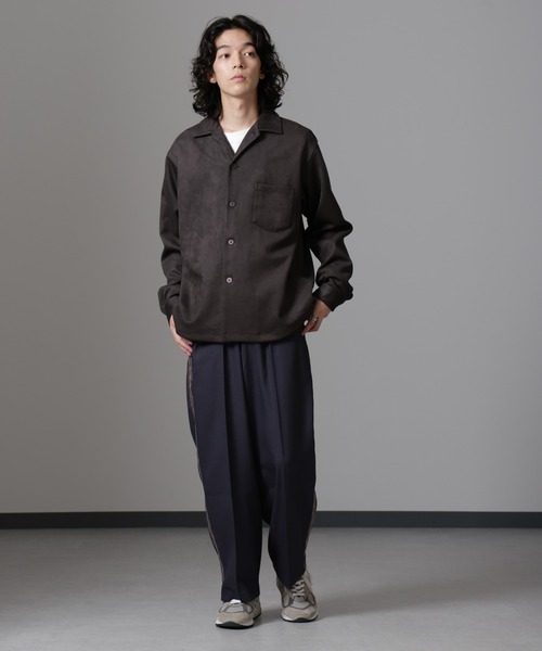 NANO universe（ナノユニバース）の「フェイクスエードシャツ 長袖（シャツ/ブラウス・メンズ・ブラック/モカ/チャコール・L/M/S/XL）」の9枚目の写真