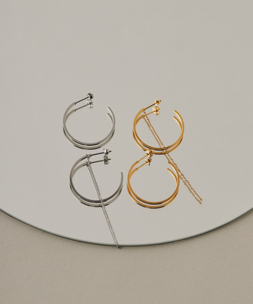 ciite' surgical stainless(シーテサージカルステンレス)の「【 金属アレルギー対応 】 アシンメトリーデザインピアス サージカルステンレス (両耳用)(ピアス(両耳用)・レディース・シルバー/ゴールド・FREE)」の13枚目の写真