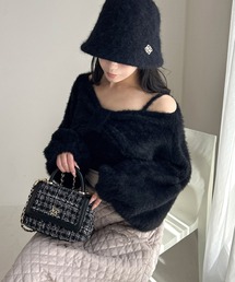 ROYAL PARTY(ロイヤルパーティー)のリボンボレロシャギーニットアンサンブル(アンサンブル)