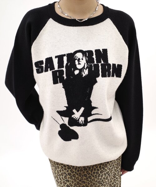 WHO'S WHO gallery（フーズフーギャラリー）の「シャーロットラグランニット（ニット/セーター・レディース・ブラック/チャコールグレー・FREE）」の4枚目の写真