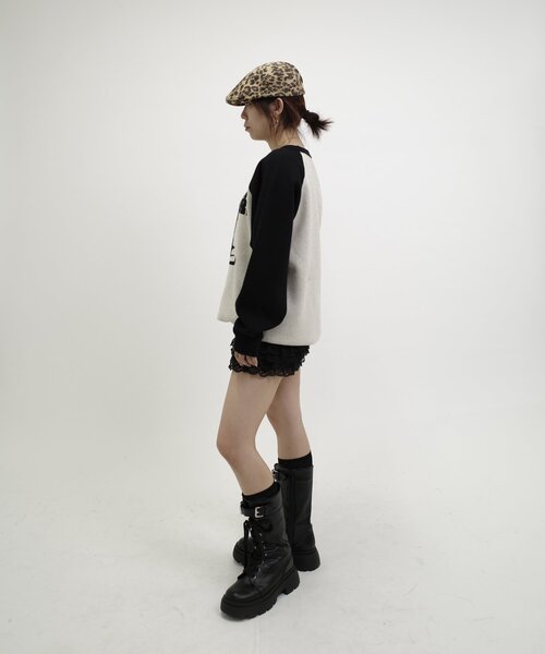 WHO'S WHO gallery（フーズフーギャラリー）の「シャーロットラグランニット（ニット/セーター・レディース・ブラック/チャコールグレー・FREE）」の7枚目の写真