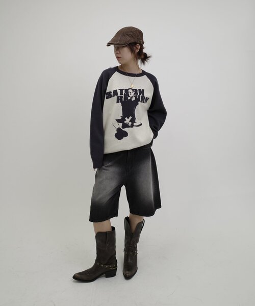 WHO'S WHO gallery（フーズフーギャラリー）の「シャーロットラグランニット（ニット/セーター・レディース・ブラック/チャコールグレー・FREE）」の12枚目の写真