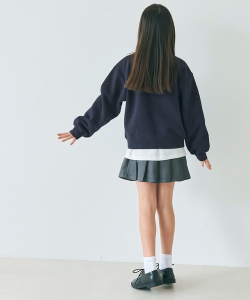 coca（coca）（コカ）の「キッズ 親子お揃い ヘビーウェイト裏起毛 ロゴスウェット（スウェット・キッズ・ピンク/ネイビー/ライトグレー/オートミール・130/140/150/120）」の13枚目の写真