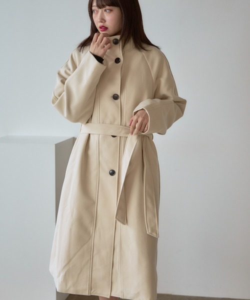 Basic stand collar long coat / スタンドカラー ベーシックロングコート（ステンカラーコート）｜AO2（アオズ）