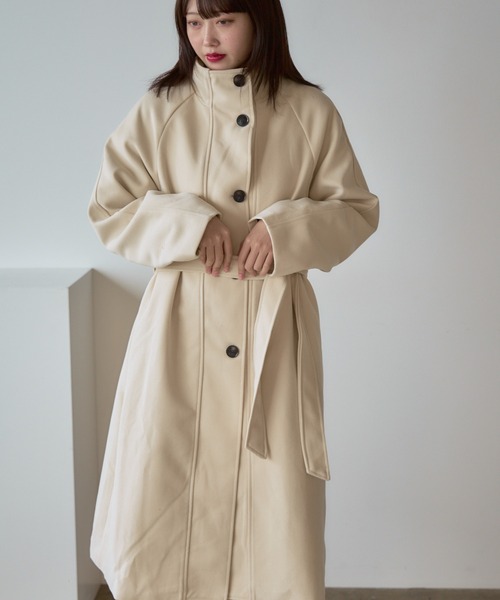 Basic stand collar long coat / スタンドカラー ベーシックロングコート（ステンカラーコート）｜AO2（アオズ）