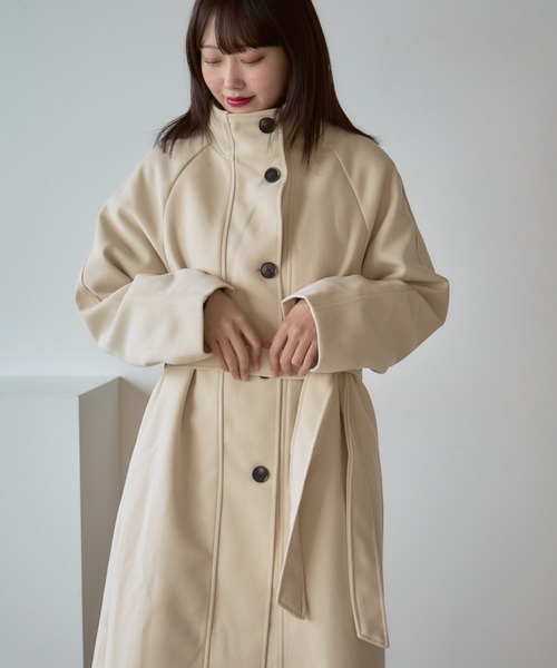 Basic stand collar long coat / スタンドカラー ベーシックロングコート（ステンカラーコート）｜AO2（アオズ）
