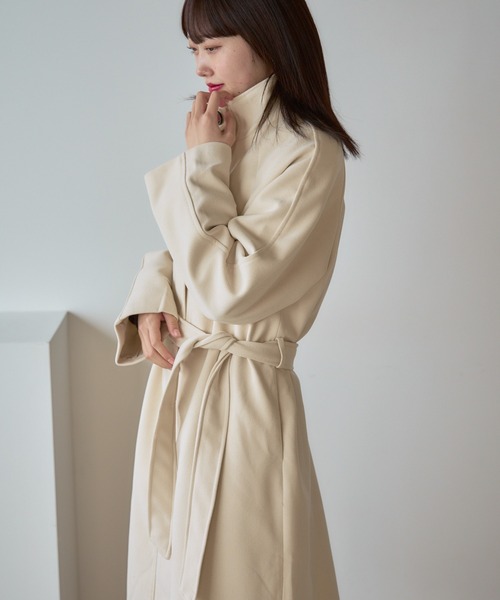 Basic stand collar long coat / スタンドカラー ベーシックロングコート（ステンカラーコート）｜AO2（アオズ）