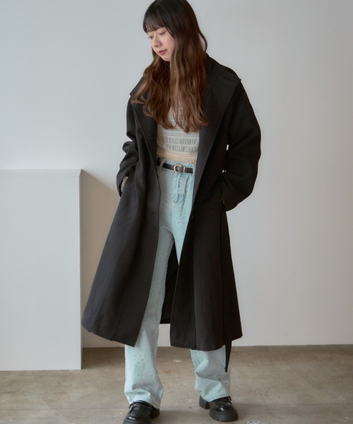 Basic stand collar long coat / スタンドカラー ベーシックロングコート（ステンカラーコート）｜AO2（アオズ）