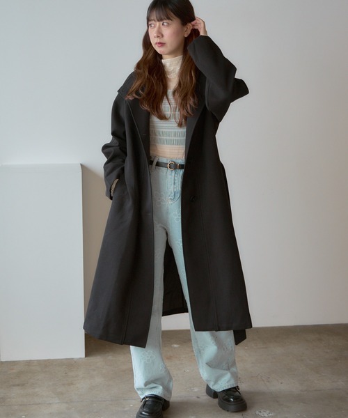 Basic stand collar long coat / スタンドカラー ベーシックロングコート（ステンカラーコート）｜AO2（アオズ）