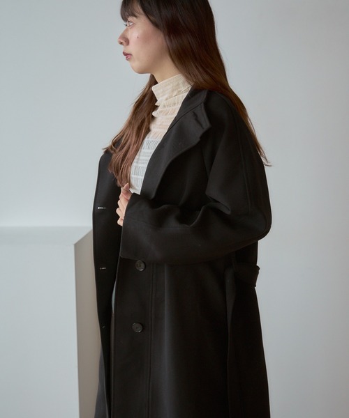 Basic stand collar long coat / スタンドカラー ベーシックロングコート（ステンカラーコート）｜AO2（アオズ）