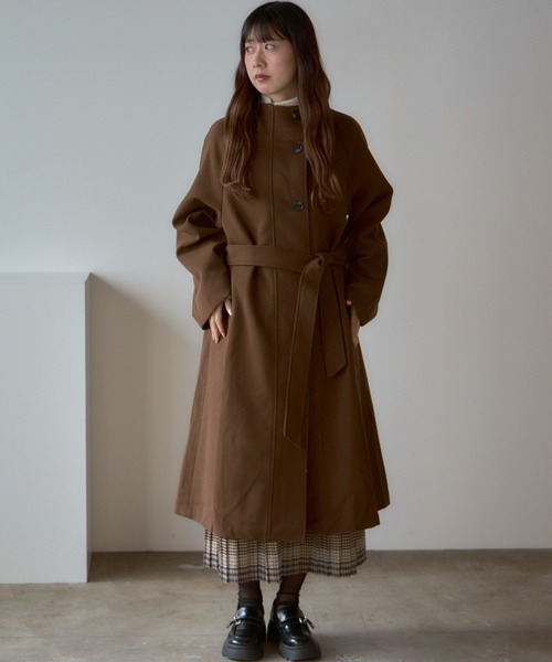 Basic stand collar long coat / スタンドカラー ベーシックロングコート（ステンカラーコート）｜AO2（アオズ）