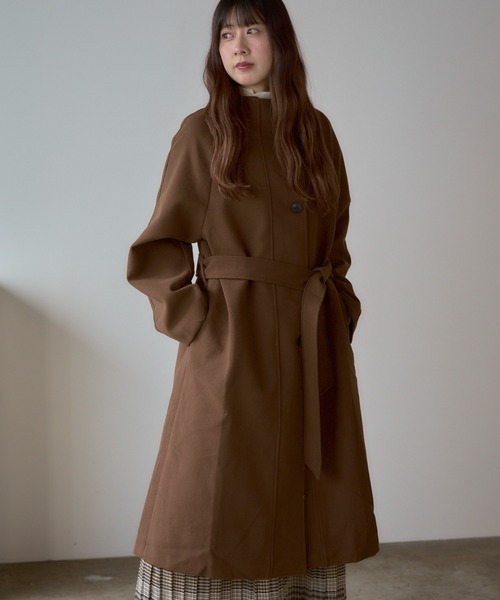 Basic stand collar long coat / スタンドカラー ベーシックロングコート（ステンカラーコート）｜AO2（アオズ）