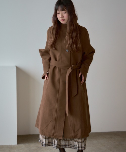 Basic stand collar long coat / スタンドカラー ベーシックロングコート（ステンカラーコート）｜AO2（アオズ）