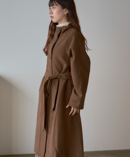 Basic stand collar long coat / スタンドカラー ベーシックロングコート（ステンカラーコート）｜AO2（アオズ）