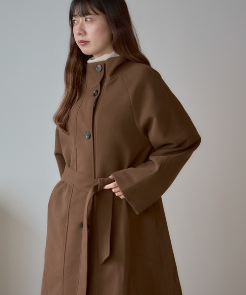 Basic stand collar long coat / スタンドカラー ベーシックロングコート（ステンカラーコート）｜AO2（アオズ）