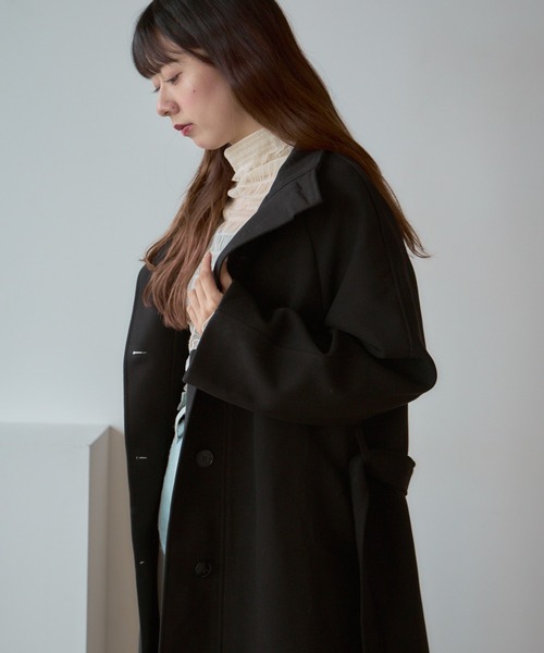 Basic stand collar long coat / スタンドカラー ベーシックロングコート（ステンカラーコート）｜AO2（アオズ）