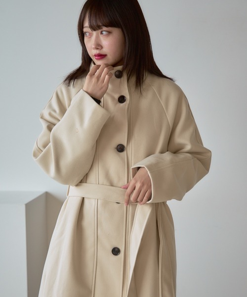 Basic stand collar long coat / スタンドカラー ベーシックロングコート（ステンカラーコート）｜AO2（アオズ）