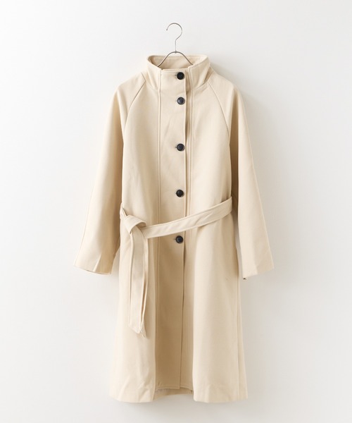 Basic stand collar long coat / スタンドカラー ベーシックロングコート（ステンカラーコート）｜AO2（アオズ）