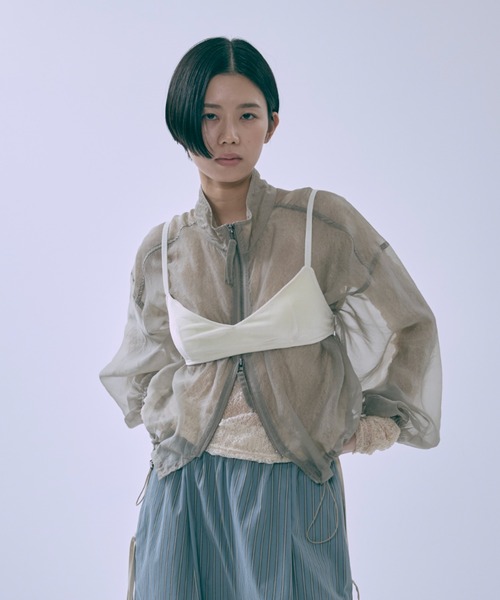 エンノイム　EN NEUME　ブルゾン　アウター セール】Double Zip Sheer Blouson（ブルゾン）｜EN NEUME