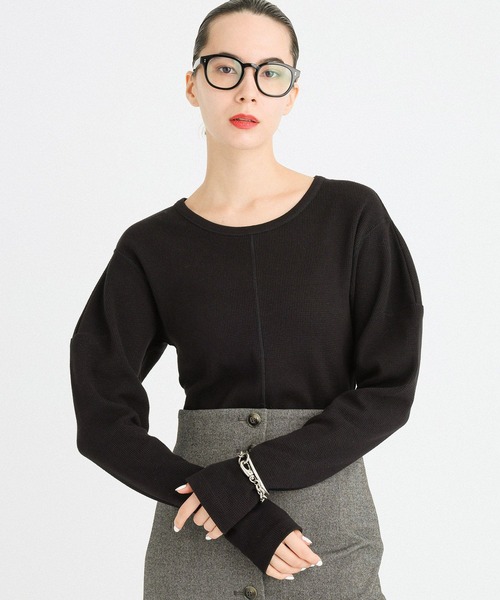 BABYLONE（バビロン）の「サーマルフォルムプルオーバー（Tシャツ/カットソー・レディース・ブラック/ライトグレー・フリー）」の5枚目の写真