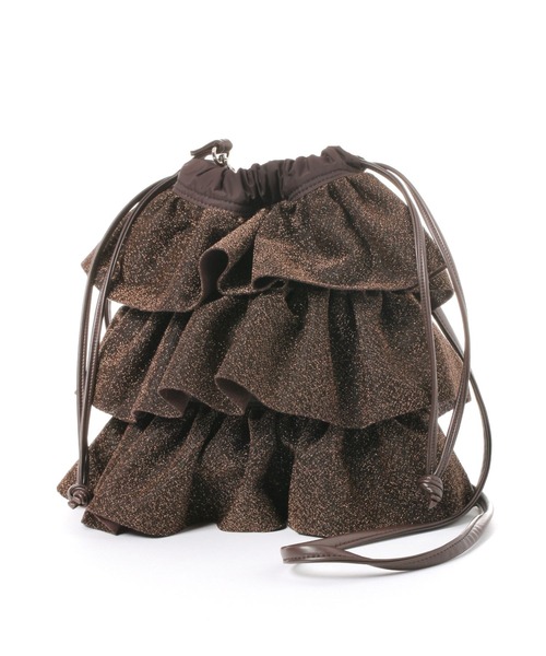 LAKOLE（ラコレ）の「ラメフリル巾着ショルダーバッグ / 151229（ショルダーバッグ・レディース・シルバー/ブラック/ブラウン・FREE）」の3枚目の写真