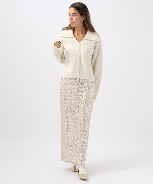 BAYFLOW（ベイフロー）の「[トレンドライクなスパンコール刺繍]スパンコールスカート（スカート・レディース・ベージュ/ブラック・FREE）」の8枚目の写真