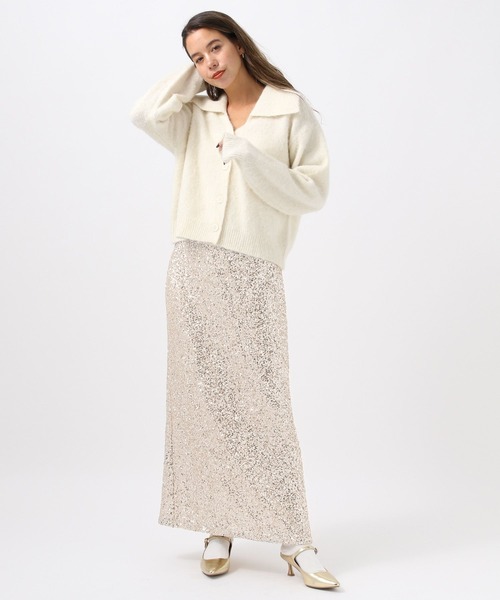 BAYFLOW（ベイフロー）の「[トレンドライクなスパンコール刺繍]スパンコールスカート（スカート・レディース・ベージュ/ブラック・FREE）」の9枚目の写真