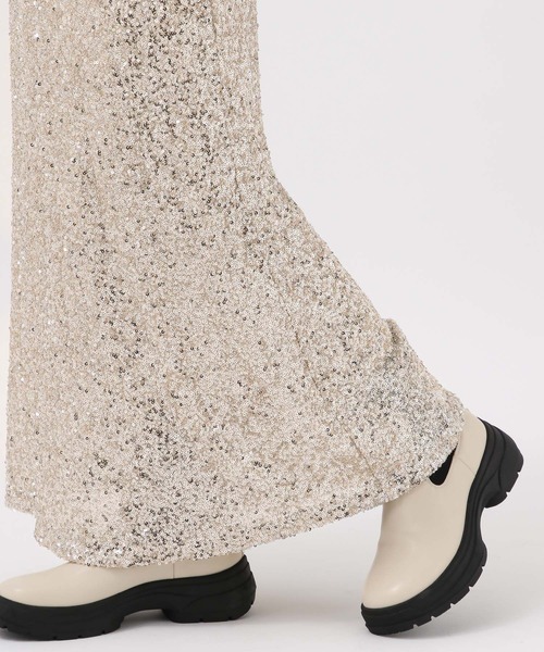 BAYFLOW（ベイフロー）の「[トレンドライクなスパンコール刺繍]スパンコールスカート（スカート・レディース・ベージュ/ブラック・FREE）」の14枚目の写真