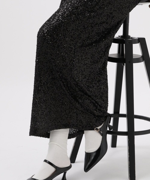 BAYFLOW（ベイフロー）の「[トレンドライクなスパンコール刺繍]スパンコールスカート（スカート・レディース・ベージュ/ブラック・FREE）」の15枚目の写真