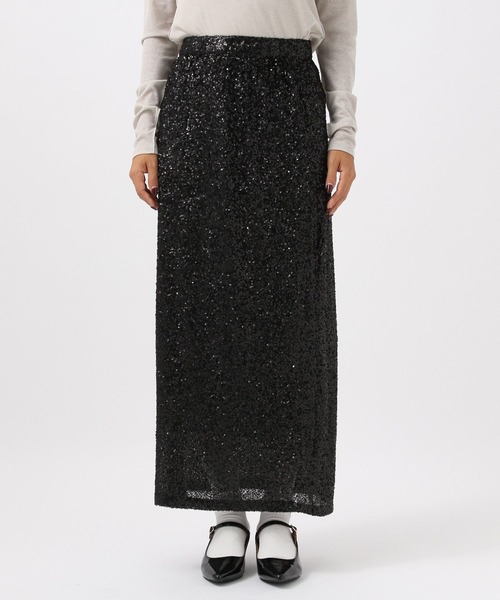 BAYFLOW（ベイフロー）の「[トレンドライクなスパンコール刺繍]スパンコールスカート（スカート・レディース・ベージュ/ブラック・FREE）」の16枚目の写真