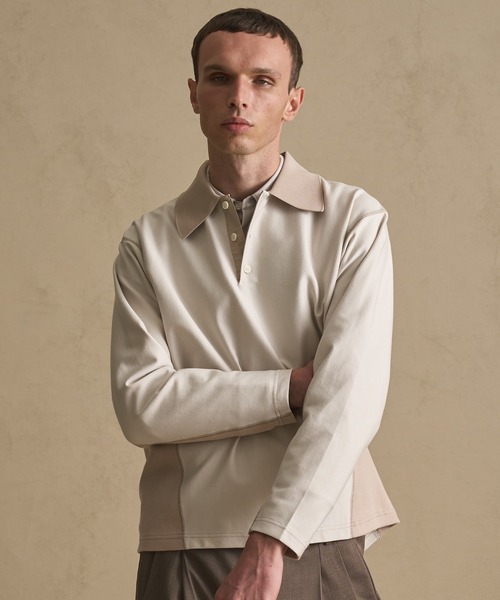 バンザイスリーブニット衿ポロ（ポロシャツ）｜PUBLIC TOKYO