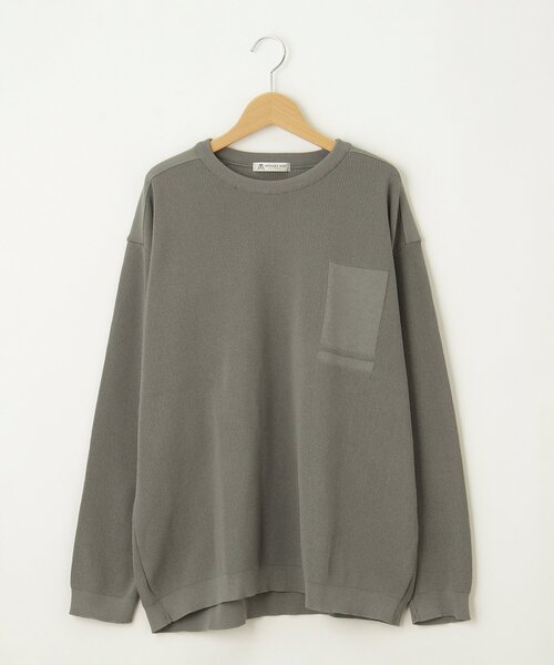 &Bridge(アンドブリッジ)の「charee braver(チャーリーブレイバー) リブプルオーバー(Tシャツ/カットソー・メンズ・グリーン/ブラック/ブルー系その他/グレー・02/04/03)」の3枚目の写真