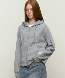 KIRSH WORDING APPLIQUE HOODIE ZIP UP ワーディング アップリケ ジップアップパーカー