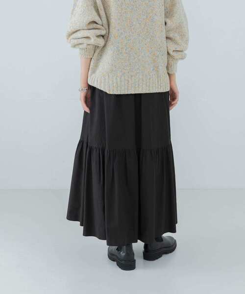 URBAN RESEARCH（アーバンリサーチ）の「コットンティアードロングスカート（スカート・レディース・ブラック/ホワイト系その他・FREE）」の6枚目の写真