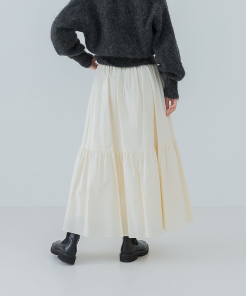 URBAN RESEARCH（アーバンリサーチ）の「コットンティアードロングスカート（スカート・レディース・ブラック/ホワイト系その他・FREE）」の20枚目の写真