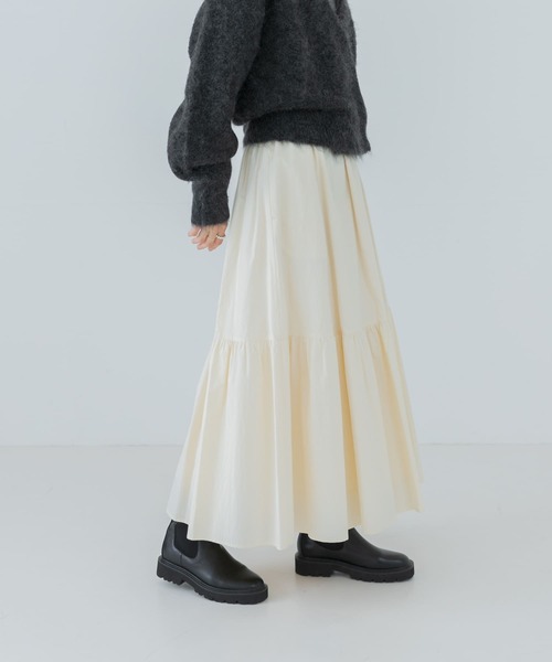 URBAN RESEARCH（アーバンリサーチ）の「コットンティアードロングスカート（スカート・レディース・ブラック/ホワイト系その他・FREE）」の21枚目の写真