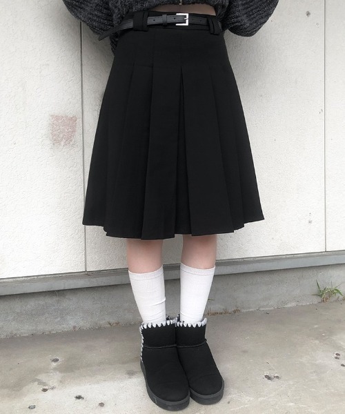 ミディボックスプリーツスカート（スカート）｜anyonemore