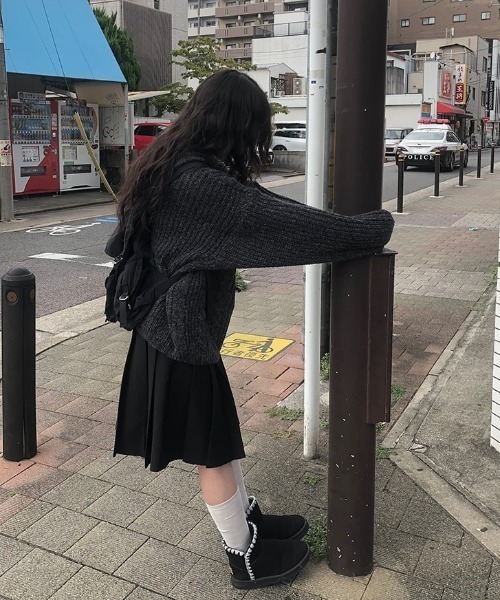 anyonemore（エニワンモア）の「ミディボックスプリーツスカート（スカート・レディース・ブラック・LARGE/MEDIUM）」の20枚目の写真